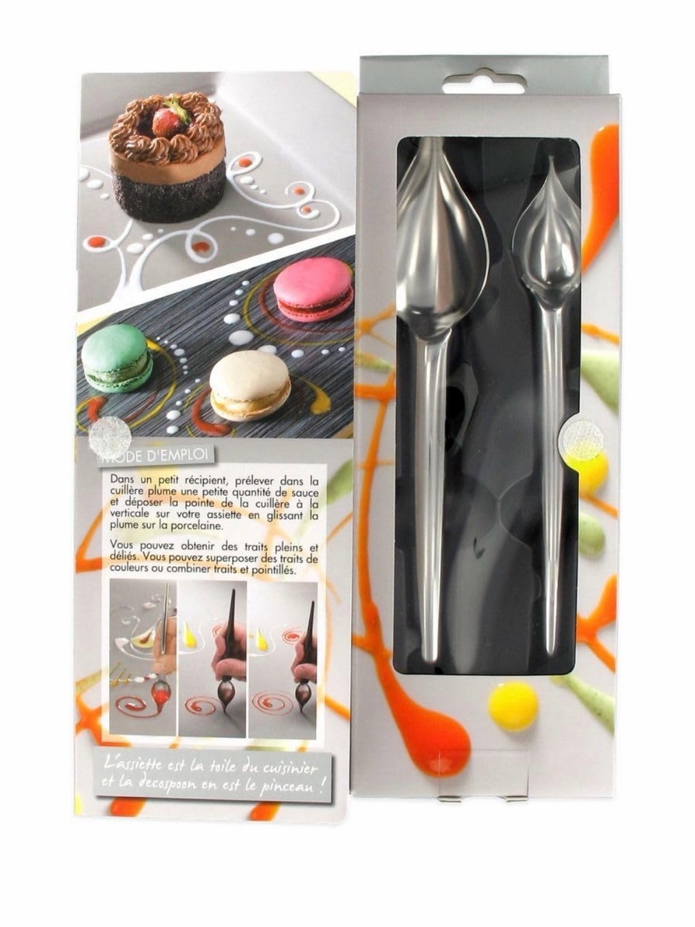 Set of 2 Quill Spoons for Cake Decorating Stainless Steel